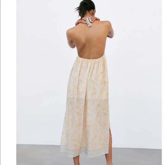 Zara Floral print crochet combination slit dress - Picture 6 of 7